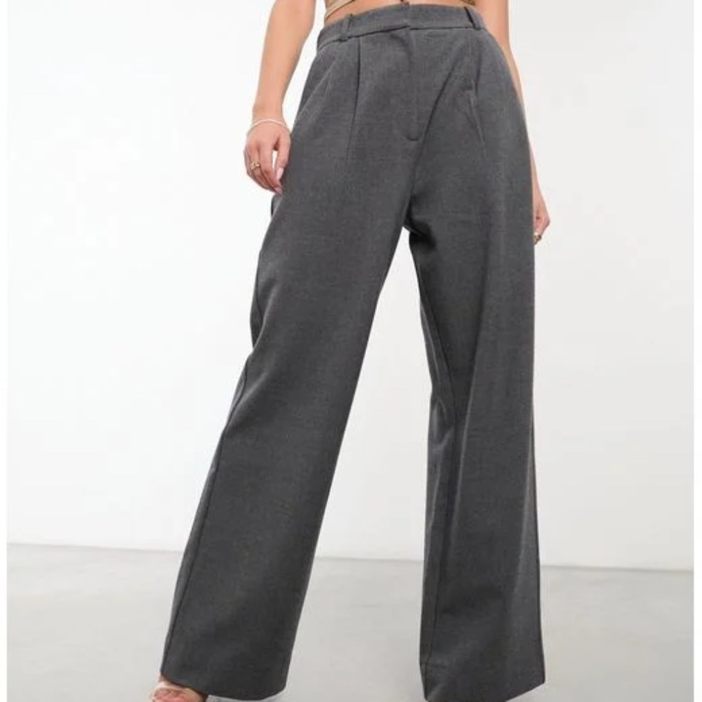 NWT Abercrombie Tailored Brushed Suiting Wide Leg Pant